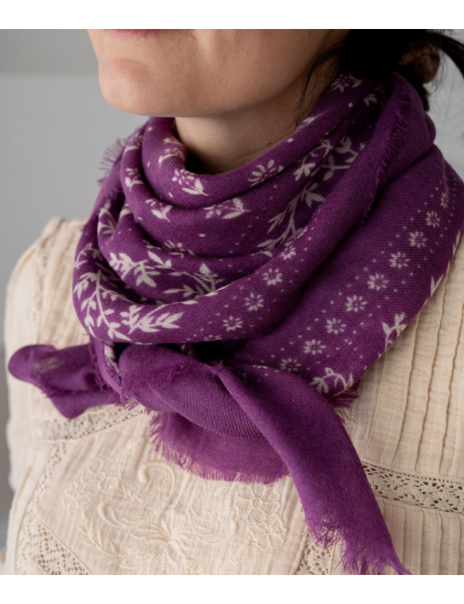 Wool scarf purple Bindi Atelier