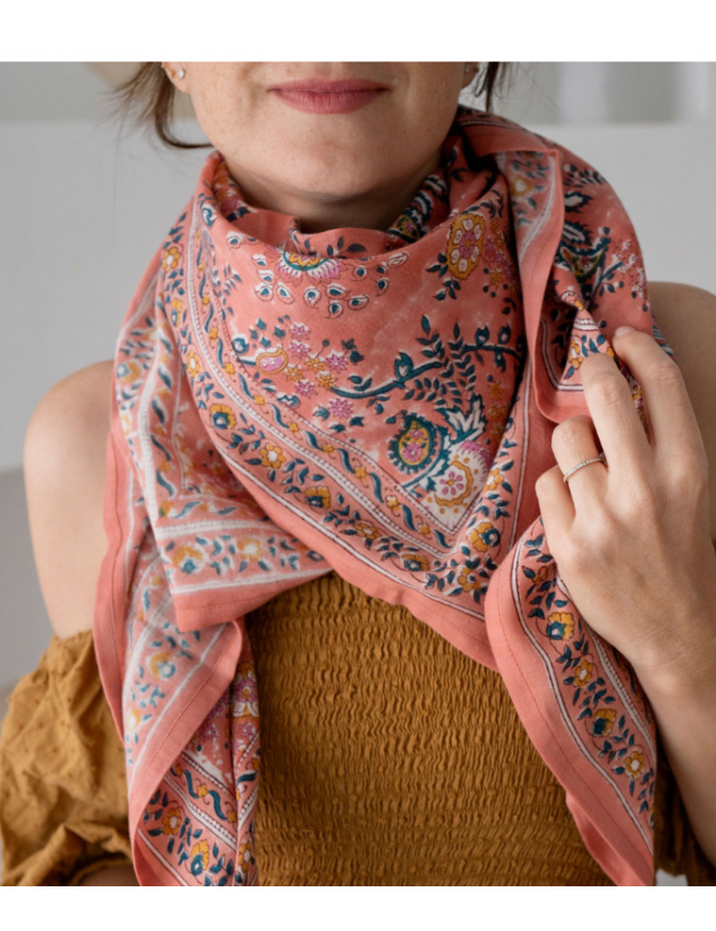 Bohemian floral printed scarf Bindi Atelier
